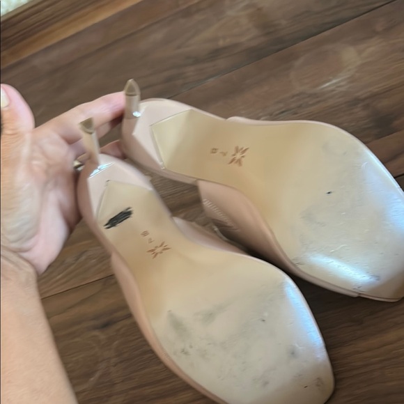 BCBG Beige Leather Mules with Stiletto Heel - Picture 6 of 7